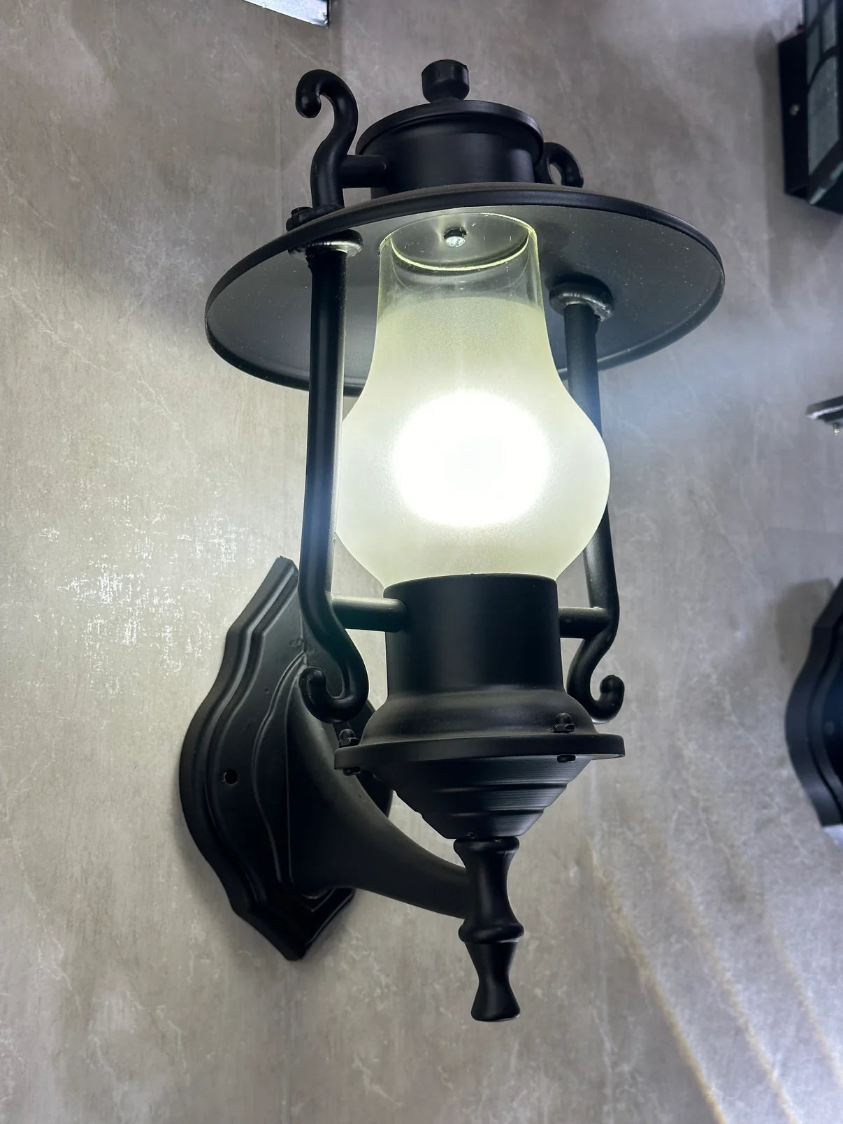 Black outdoor lamp