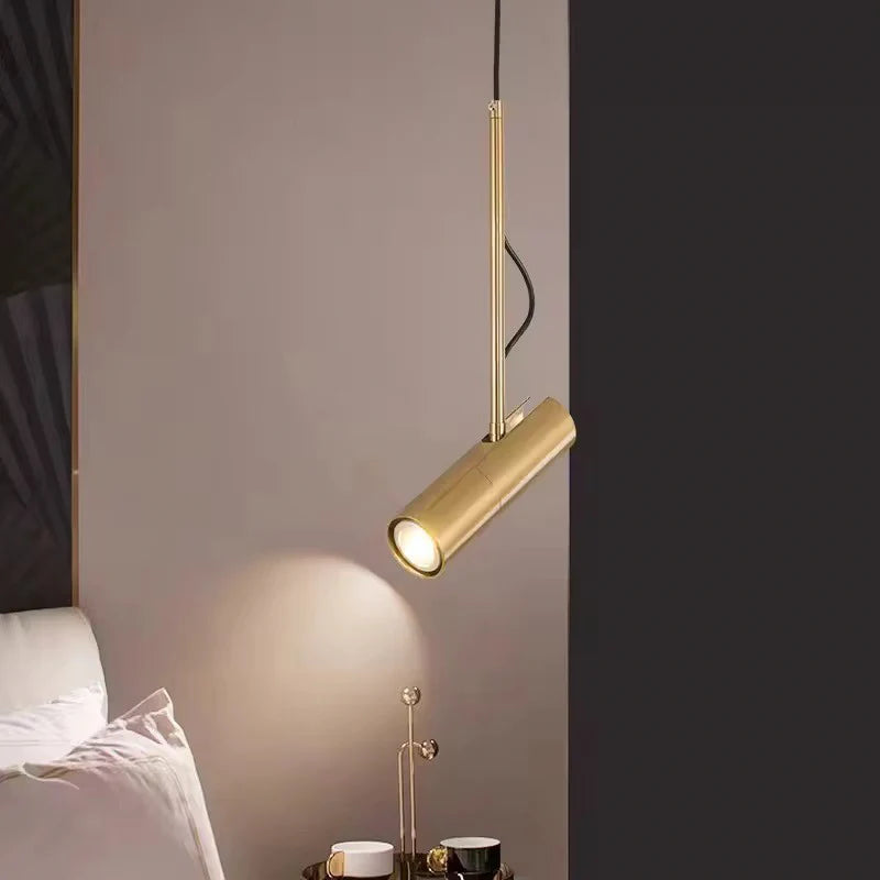 Golden Movable Cylinder Hanging Light