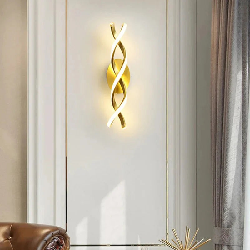 Spiral LED Golden Wall Light
