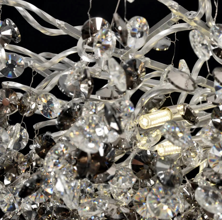 Smoked Grey Crystal Beaded Chandelier