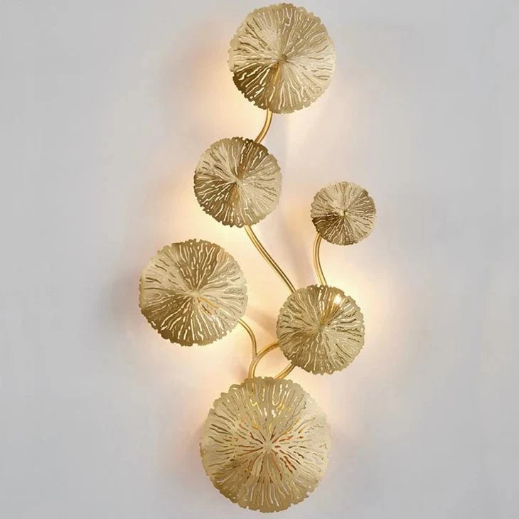 Copper luster Gold Lotus Leaf Wall Light