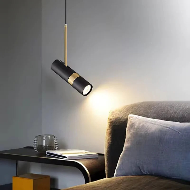 Black Movable Cylinder Hanging Light
