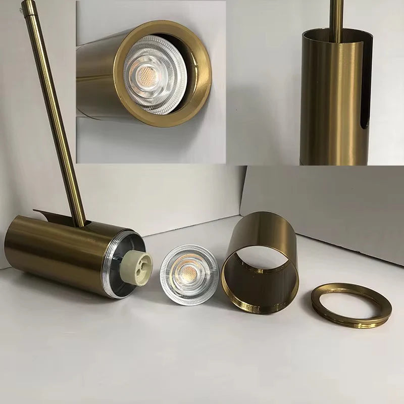 Golden Movable Cylinder Hanging Light