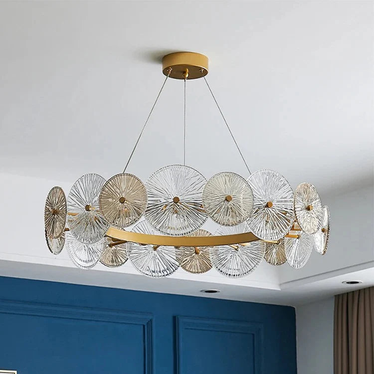 Luxury Glass LED ring chandelier