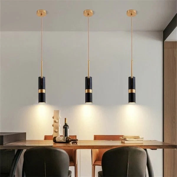 Black Movable Cylinder Hanging Light
