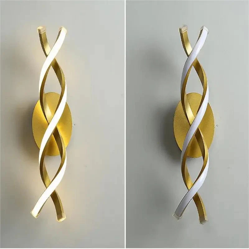 Spiral LED Golden Wall Light