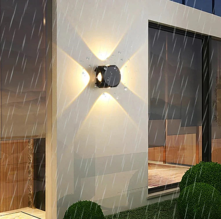 Four Way Cross Cube Outdoor Light