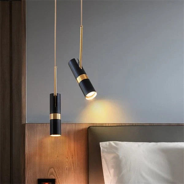 Black Movable Cylinder Hanging Light