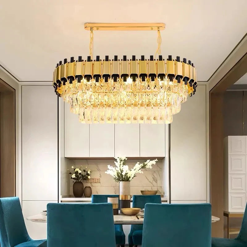 Oval Crystal Chandelier