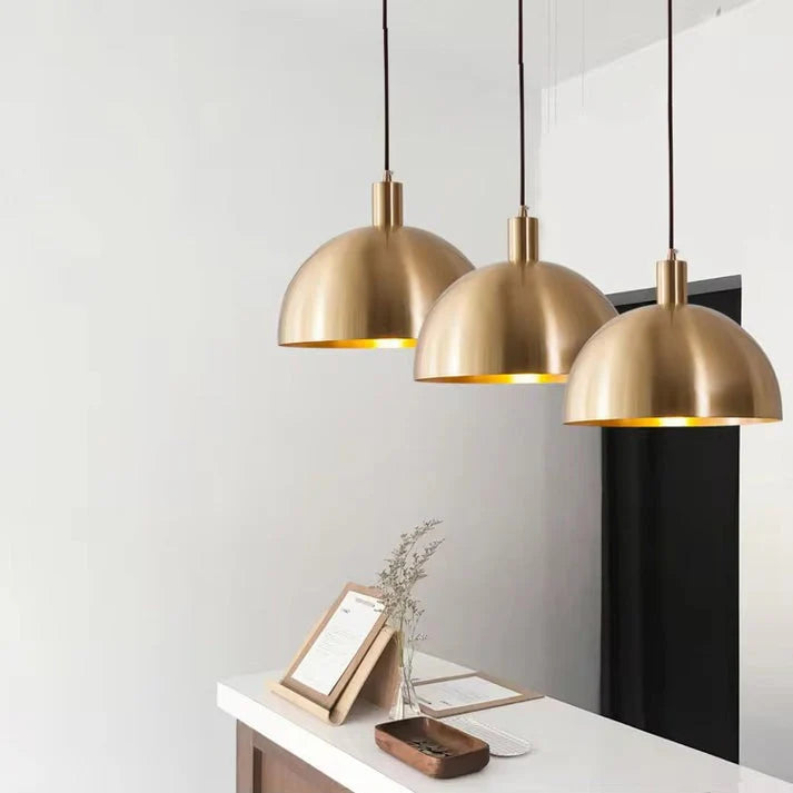 Century Brass Dome Pendant Light