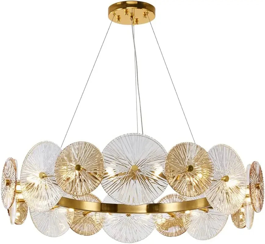 Luxury Glass LED ring chandelier