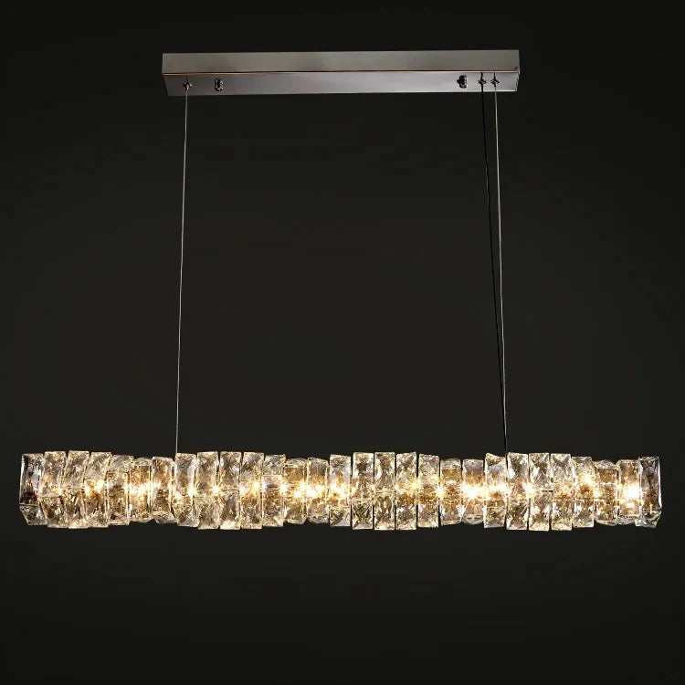 Modern Crystal Strip Hanging Lamp Bar Pendant Light