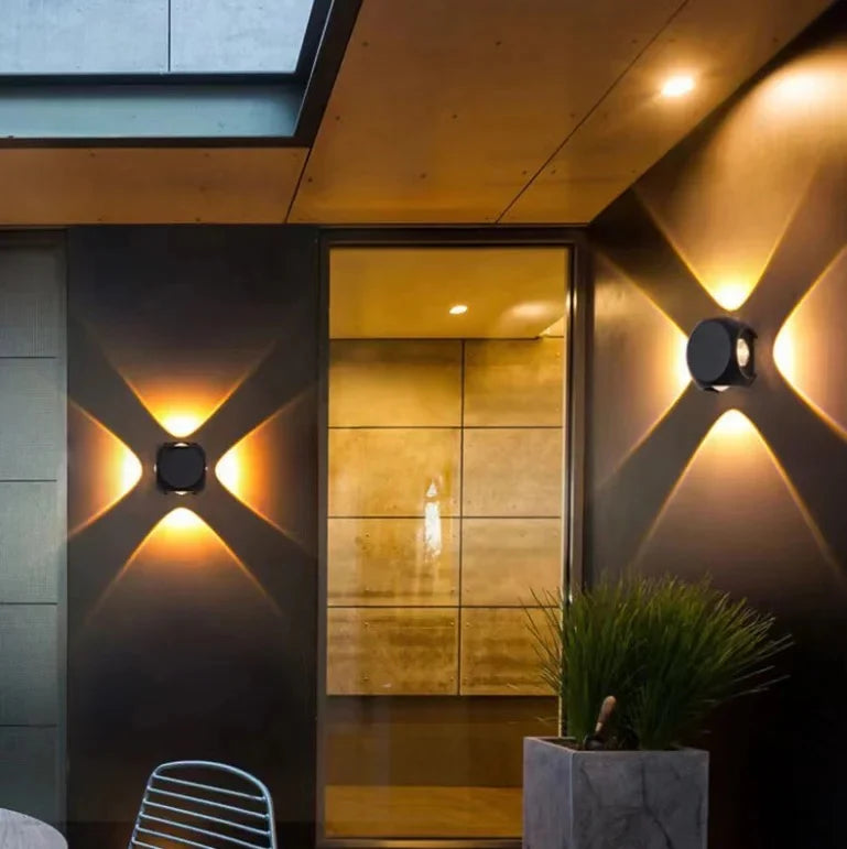 Four Way Cross Cube Outdoor Light