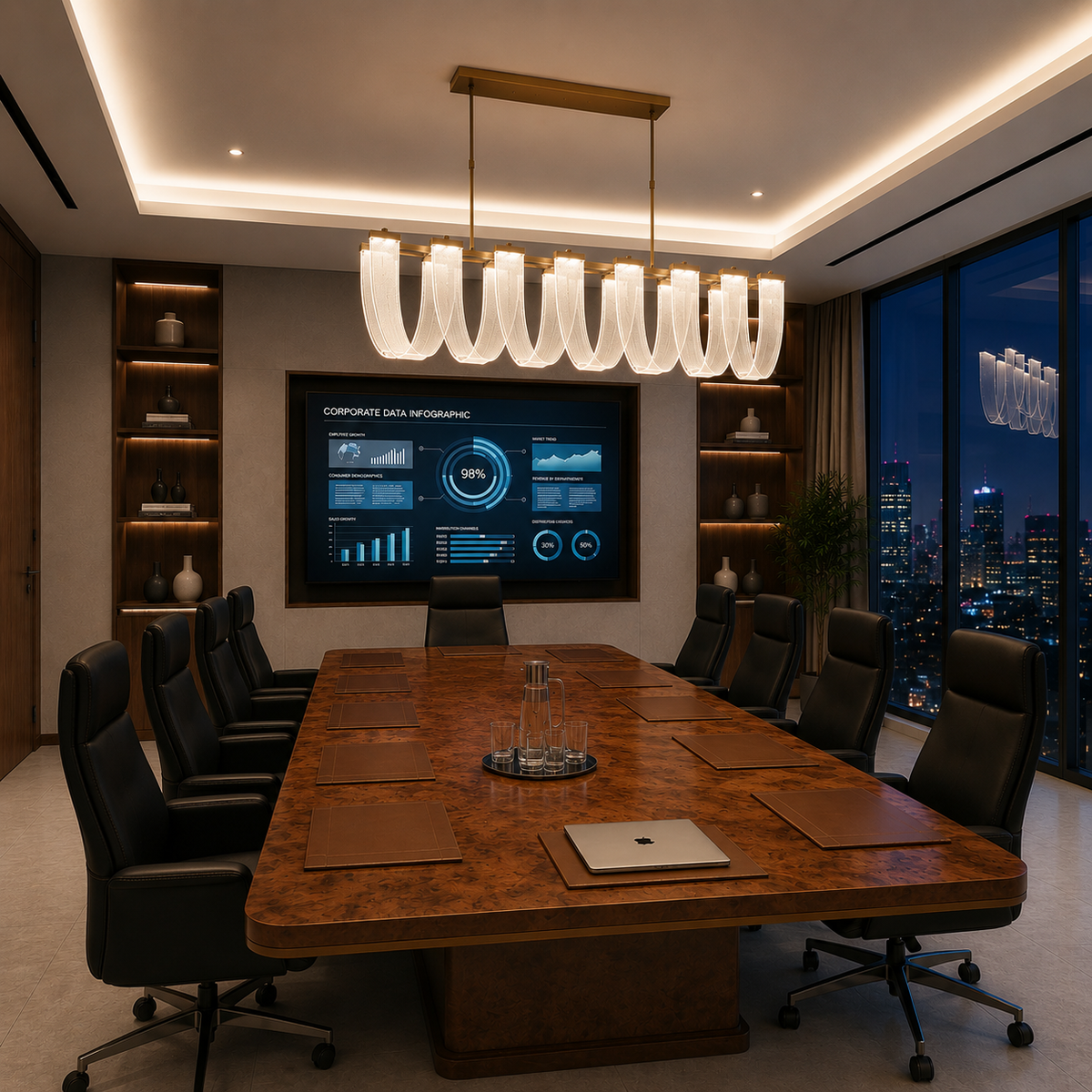 U-Shape Crystal Linear Hanging Light