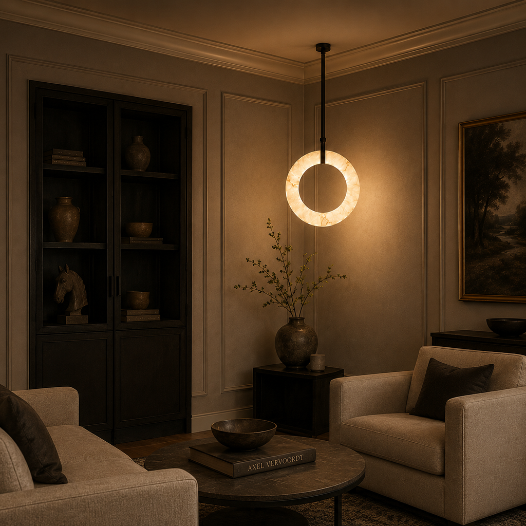 Marble texture round hanging