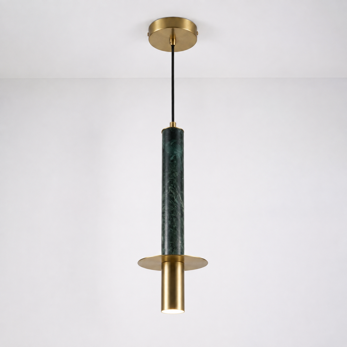 Green linear marble hanging light