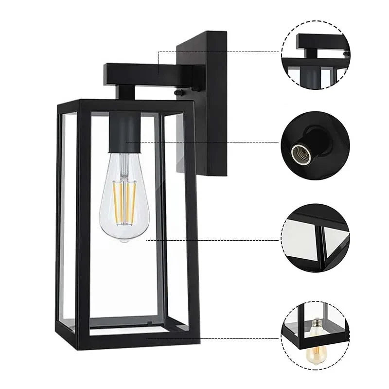 Modern Simple Square Outdoor Wall Lantern