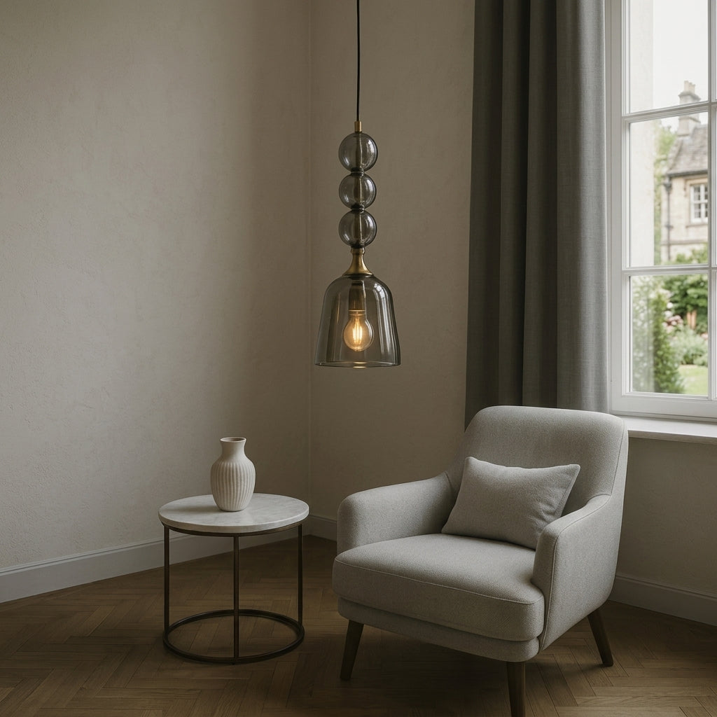Smoked Glass Totem Hanging Light