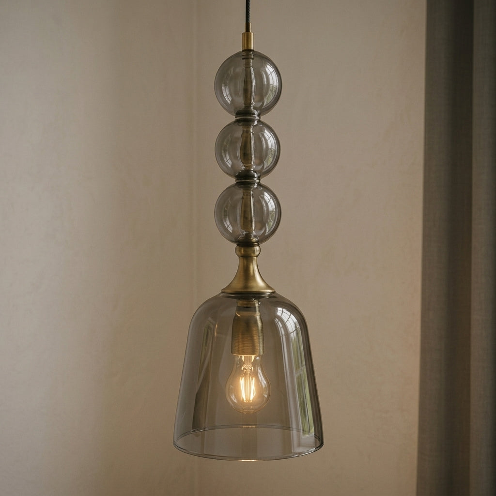 Smoked Glass Totem Hanging Light