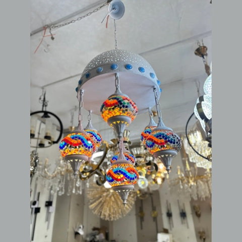 White Multi Turkish Chandelier