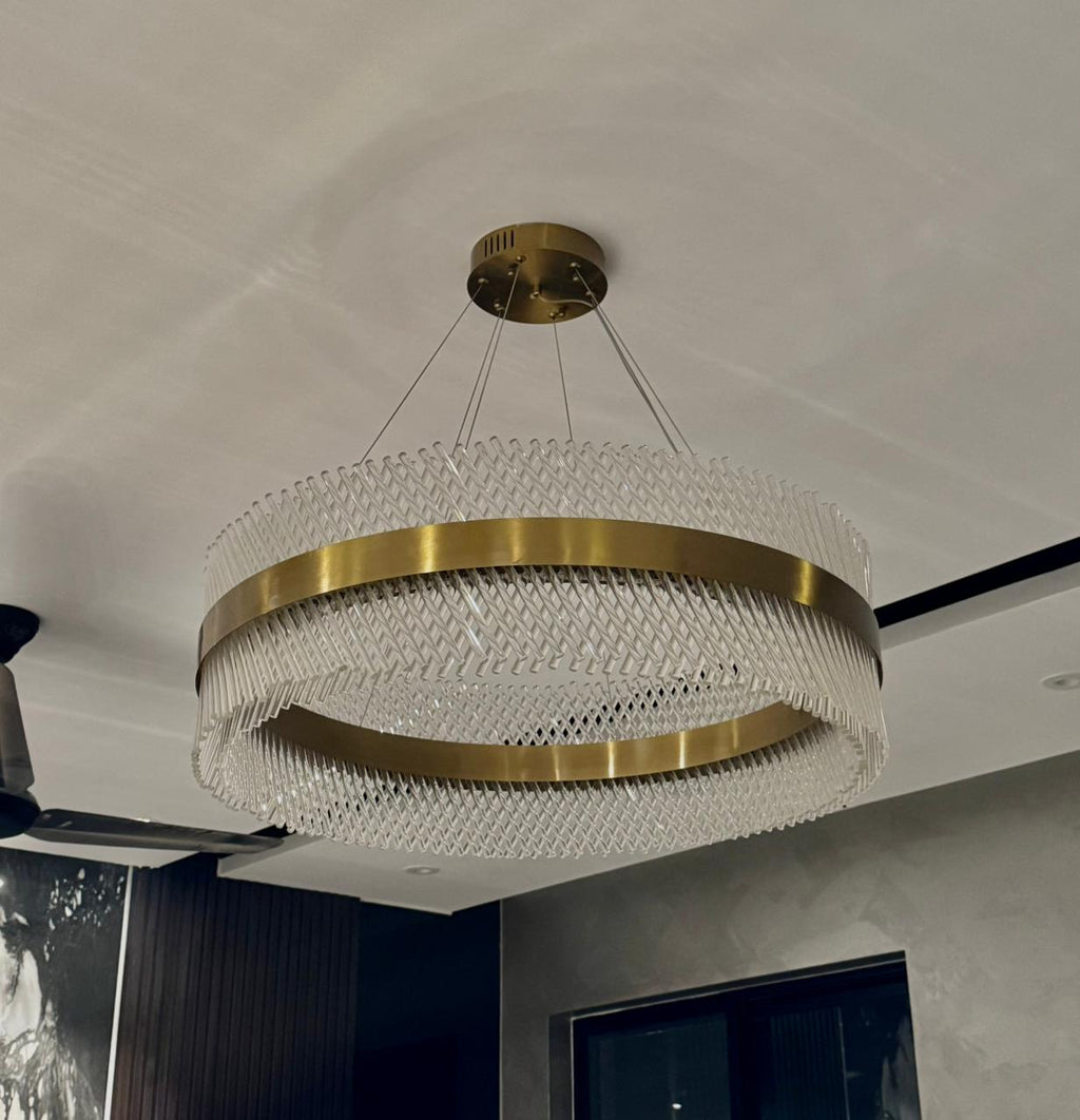 Round Grill Crystal Chandelier