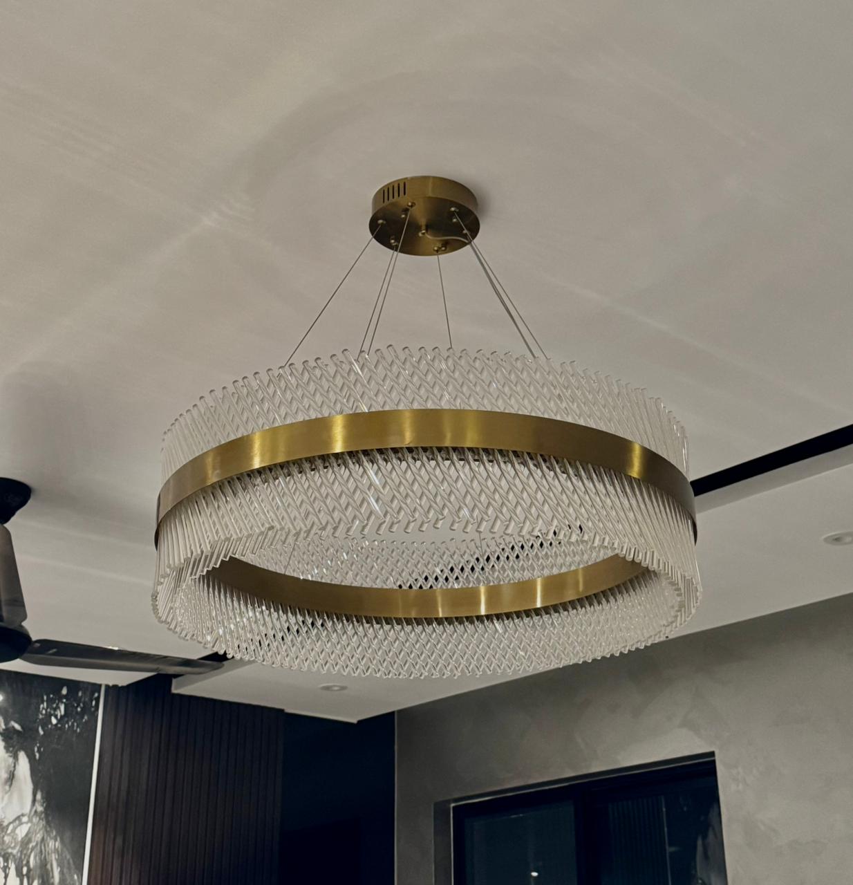 Round Grill Crystal Chandelier