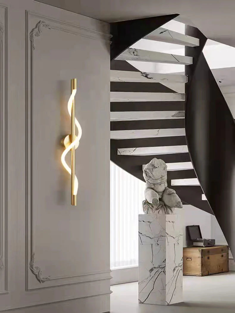 Metallic Spiral Led Wall Light